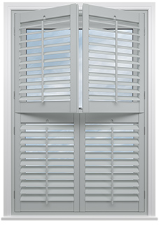 Kensington, Cloud Grey - Tier on Tier Plantation Shutter